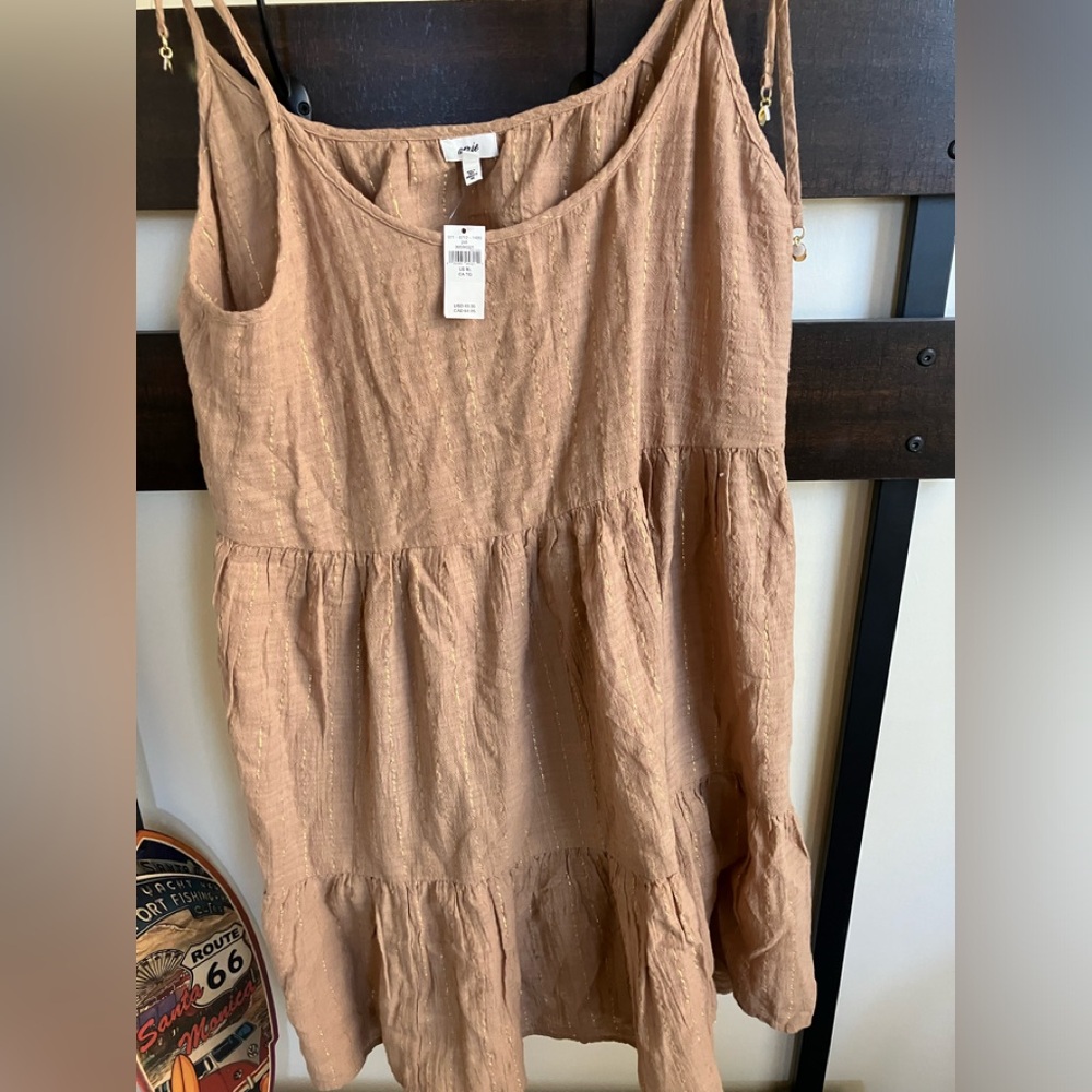 NWT aerie Beige Swim Cover-Up Dress